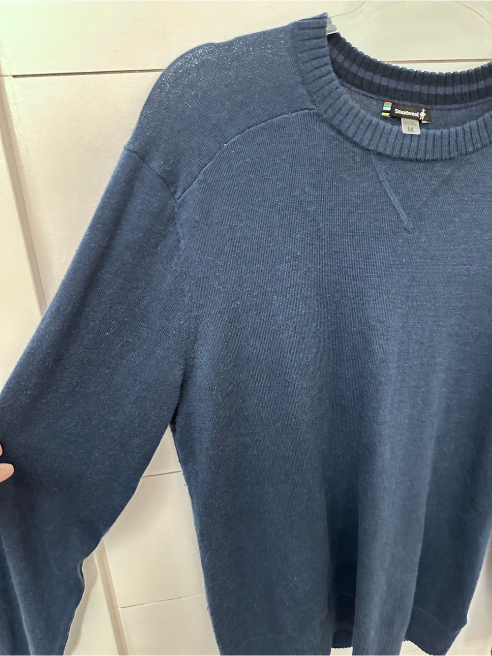 Smartwool M Men blue crew neck long sleeve merino wool layering sweater gorpcore - Picture 4 of 10